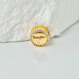 Pandora Love Daughter Gold Plated Bead Charm S925 Silver Charm
